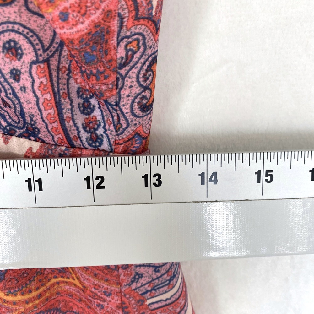 Lulus Janey Blush Paisley Midi Dress Spaghetti Straps Size S Wedding Guest NEW - Picture 6 of 10